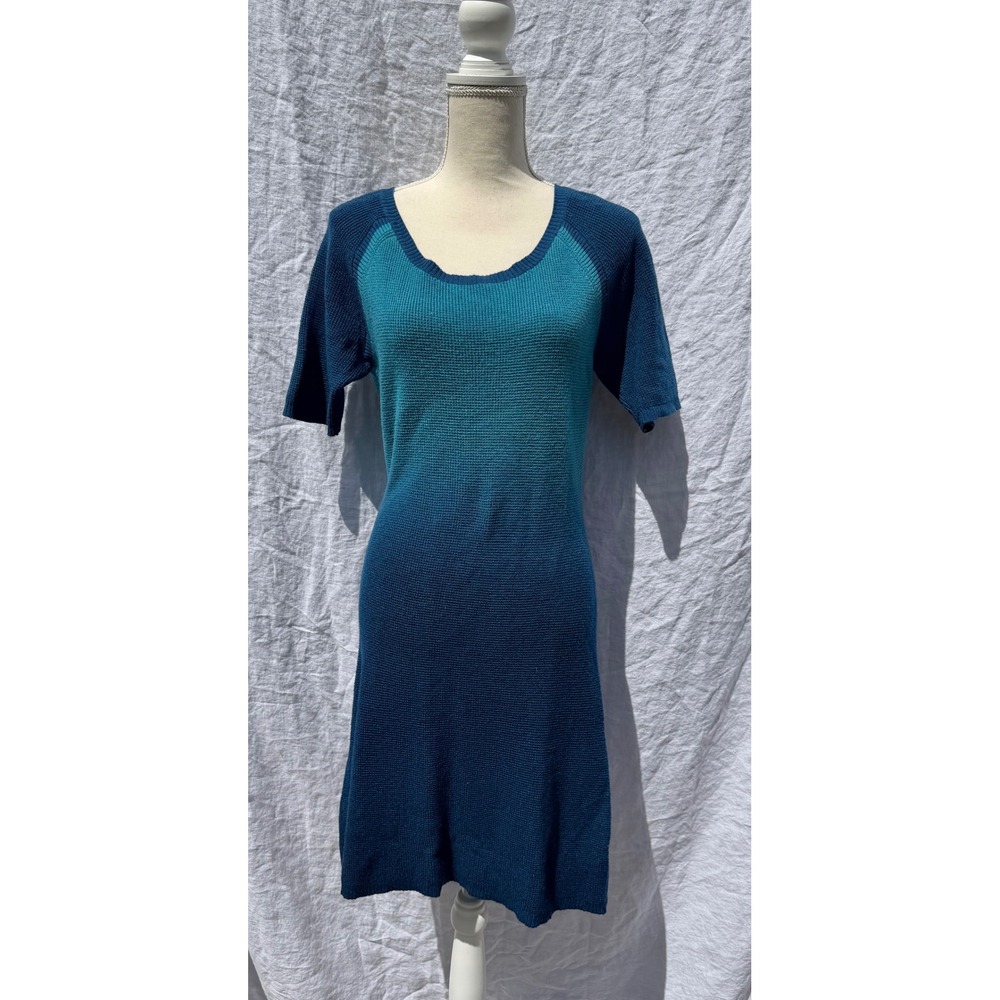 Krimson Klover Sweater Dress Womens Blue Colorblock Wool Blend Large